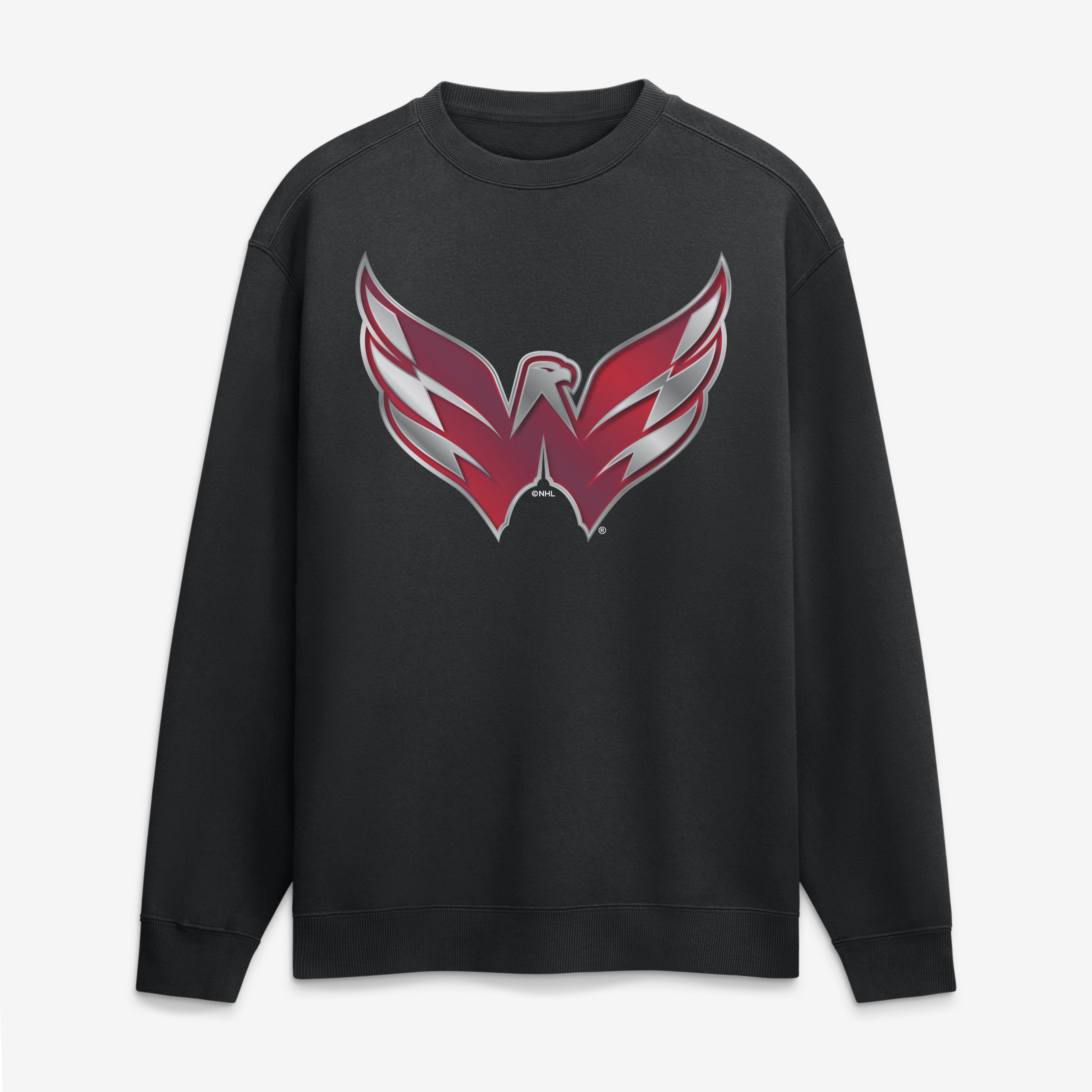 Men's Black Washington Capitals  Metallic Mascot Sweatshirt