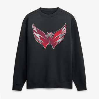 Men's Black Washington Capitals  Metallic Mascot Sweatshirt