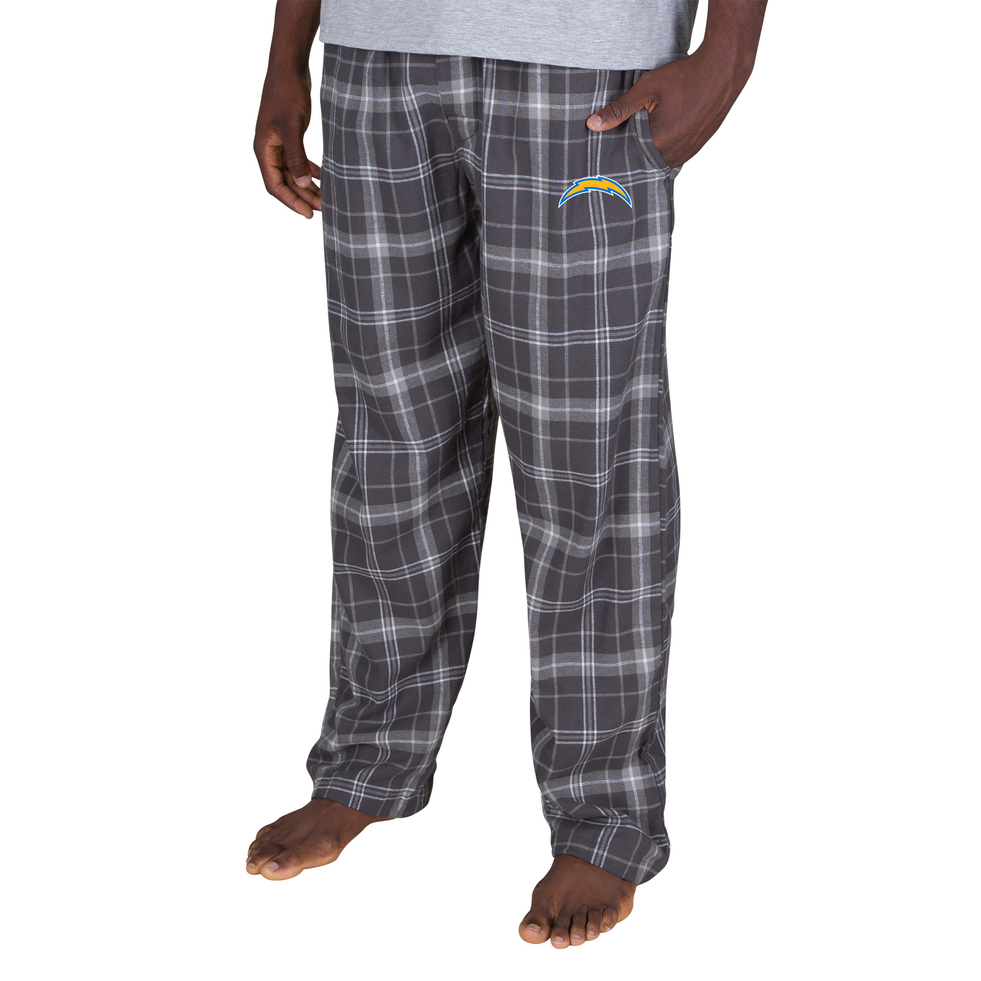 Men's Concepts Sport  Charcoal Los Angeles Chargers Ultimate Plaid Flannel Pants