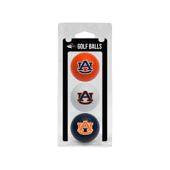 Auburn Tigers 3-Pack Multi-Colored Team Golf Ball Set
