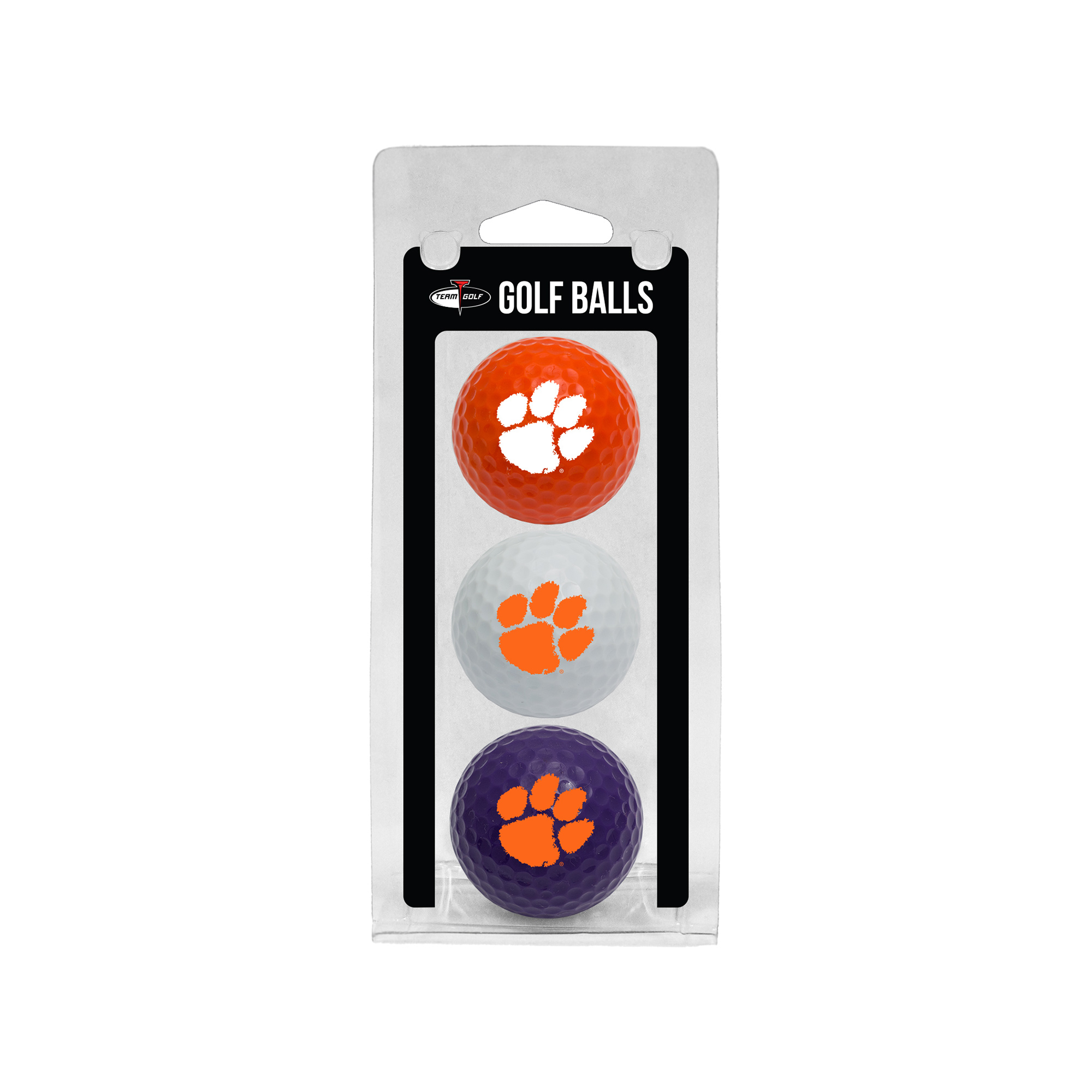 Clemson Tigers 3-Pack Multi-Colored Team Golf Ball Set
