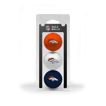 Denver Broncos 3-Pack Multi-Colored Team Golf Ball Set