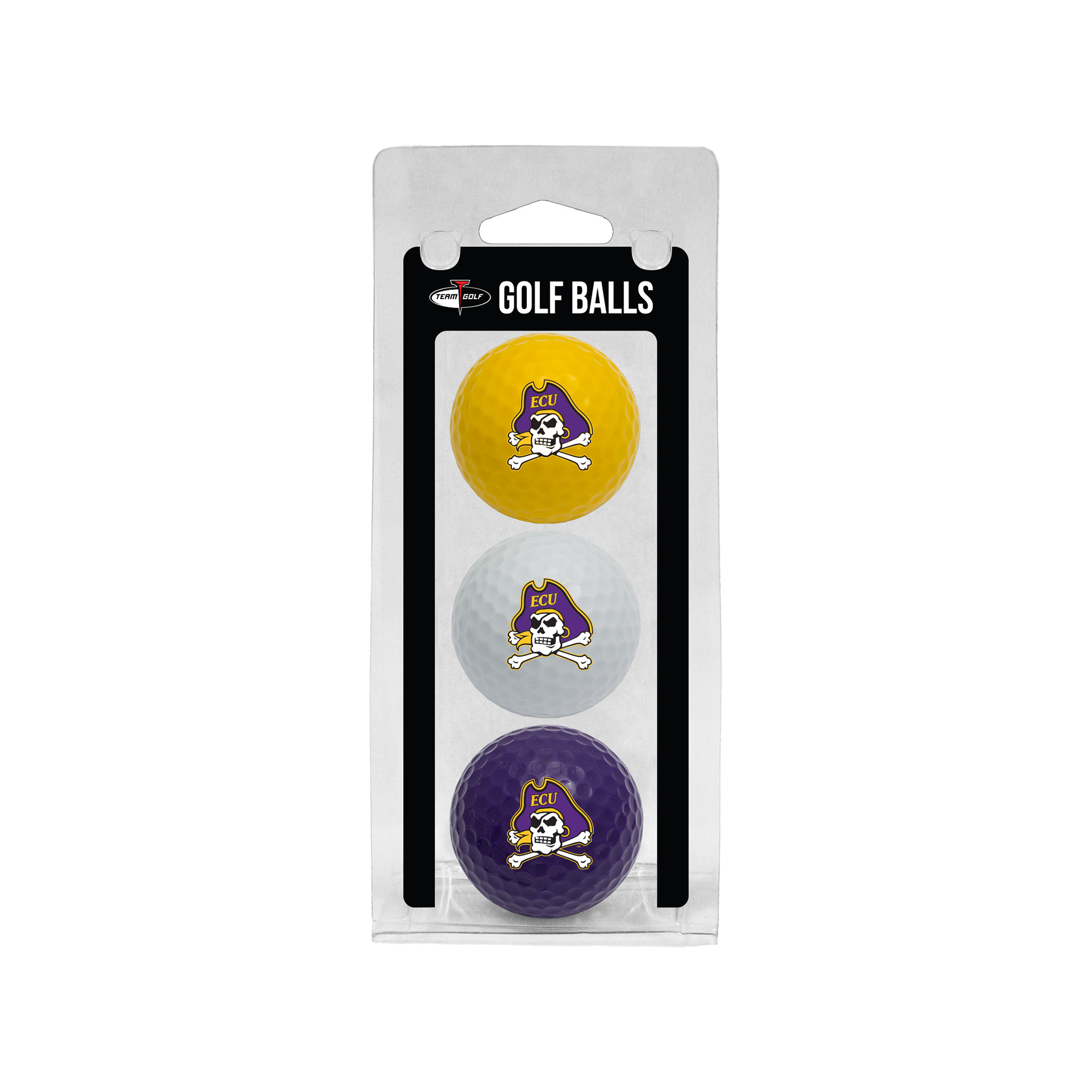ECU Pirates 3-Pack Multi-Colored Team Golf Ball Set ECU Pirates 3-Pack Multi-Colored Team Golf Ball Set