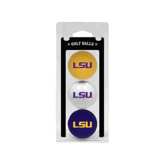 LSU Tigers 3-Pack Multi-Colored Team Golf Ball Set