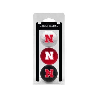 Nebraska Huskers 3-Pack Multi-Colored Team Golf Ball Set