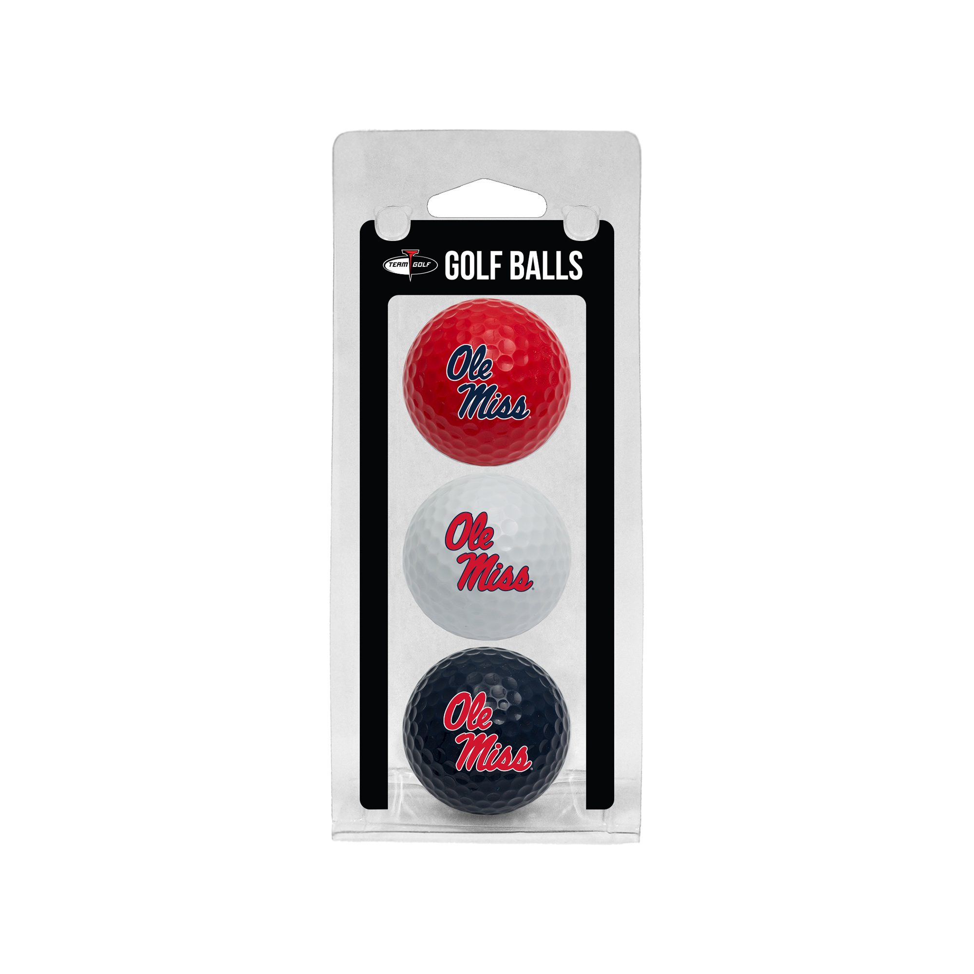 Ole Miss Rebels 3-Pack Multi-Colored Team Golf Ball Set