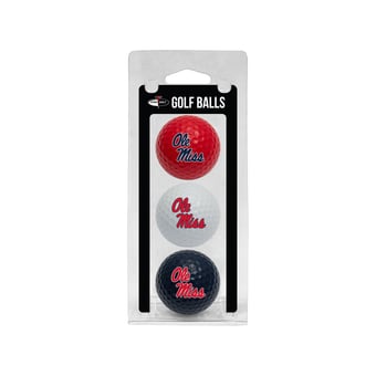 Ole Miss Rebels 3-Pack Multi-Colored Team Golf Ball Set