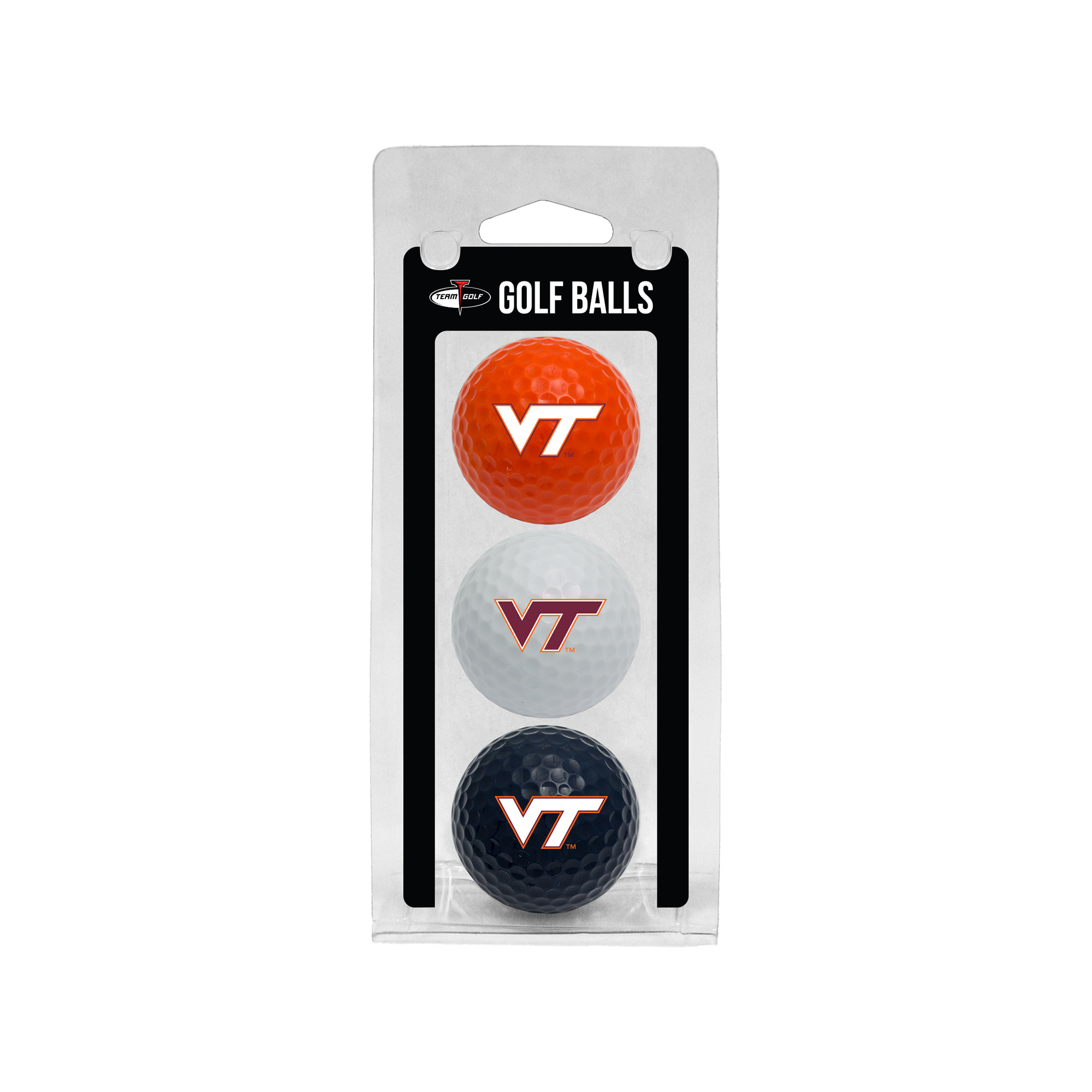 Virginia Tech Hokies 3-Pack Multi-Colored Team Golf Ball Set
