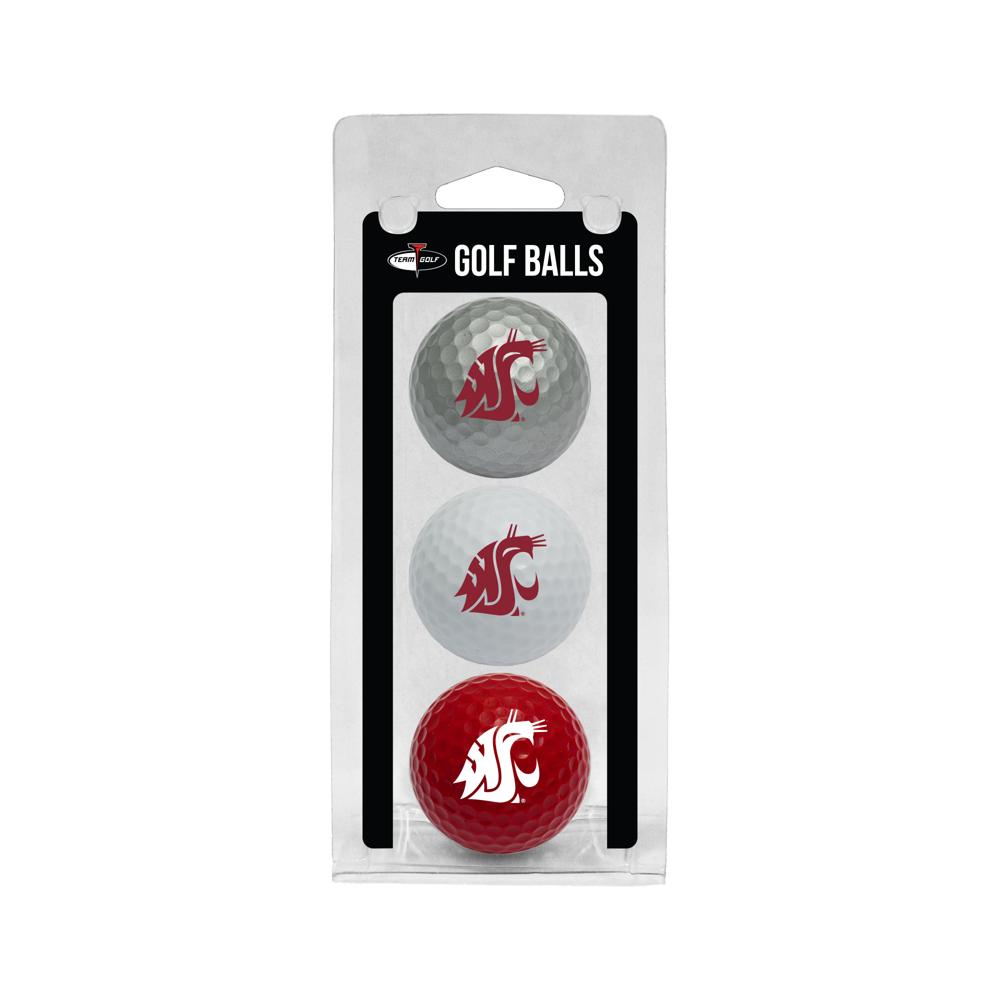 Washington State Cougars 3-Pack Multi-Colored Team Golf Ball Set