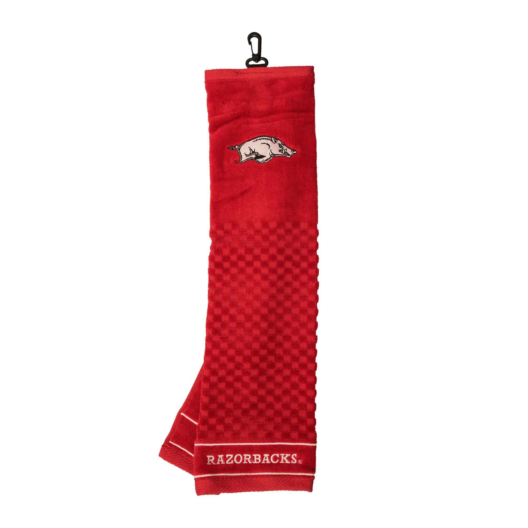 Arkansas Razorbacks 16″ X 22″ Tri-Fold Embroidered Scrubber Golf Towel Arkansas Razorbacks 16″ X 22″ Tri-Fold Embroidered Scrubber Golf Towel