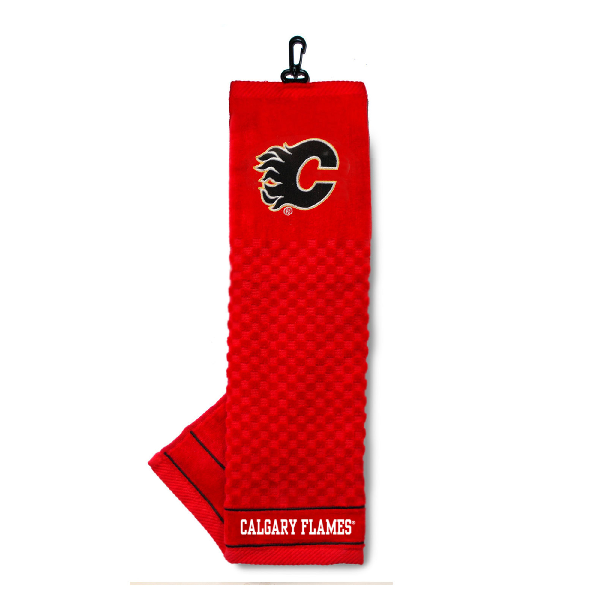 Calgary Flames 16" X 22" Tri-Fold Embroidered Scrubber Golf Towel