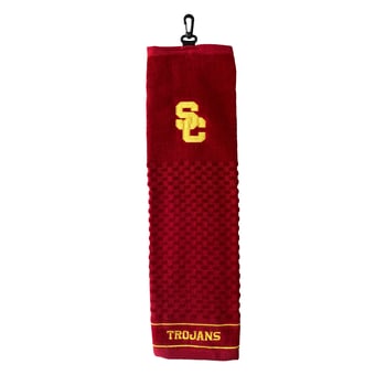 USC Trojans 16" X 22" Tri-Fold Embroidered Scrubber Golf Towel