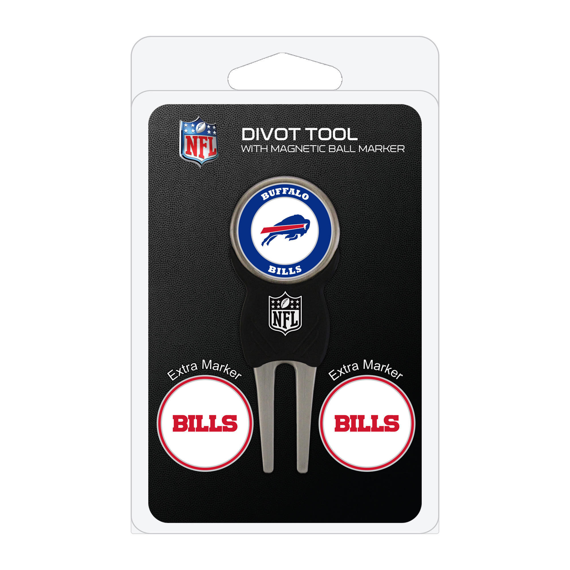 Buffalo Bills Golf Divot Tool Pack with 3 Magnetic Markers