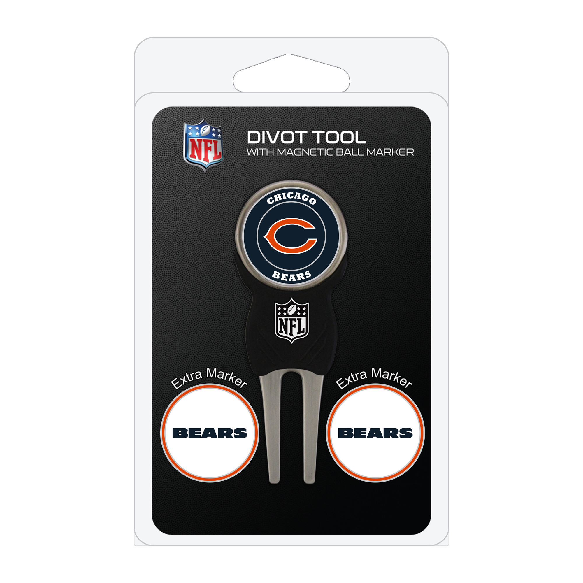 Chicago Bears Golf Divot Tool Pack with 3 Magnetic Markers Chicago Bears Golf Divot Tool Pack with 3 Magnetic Markers
