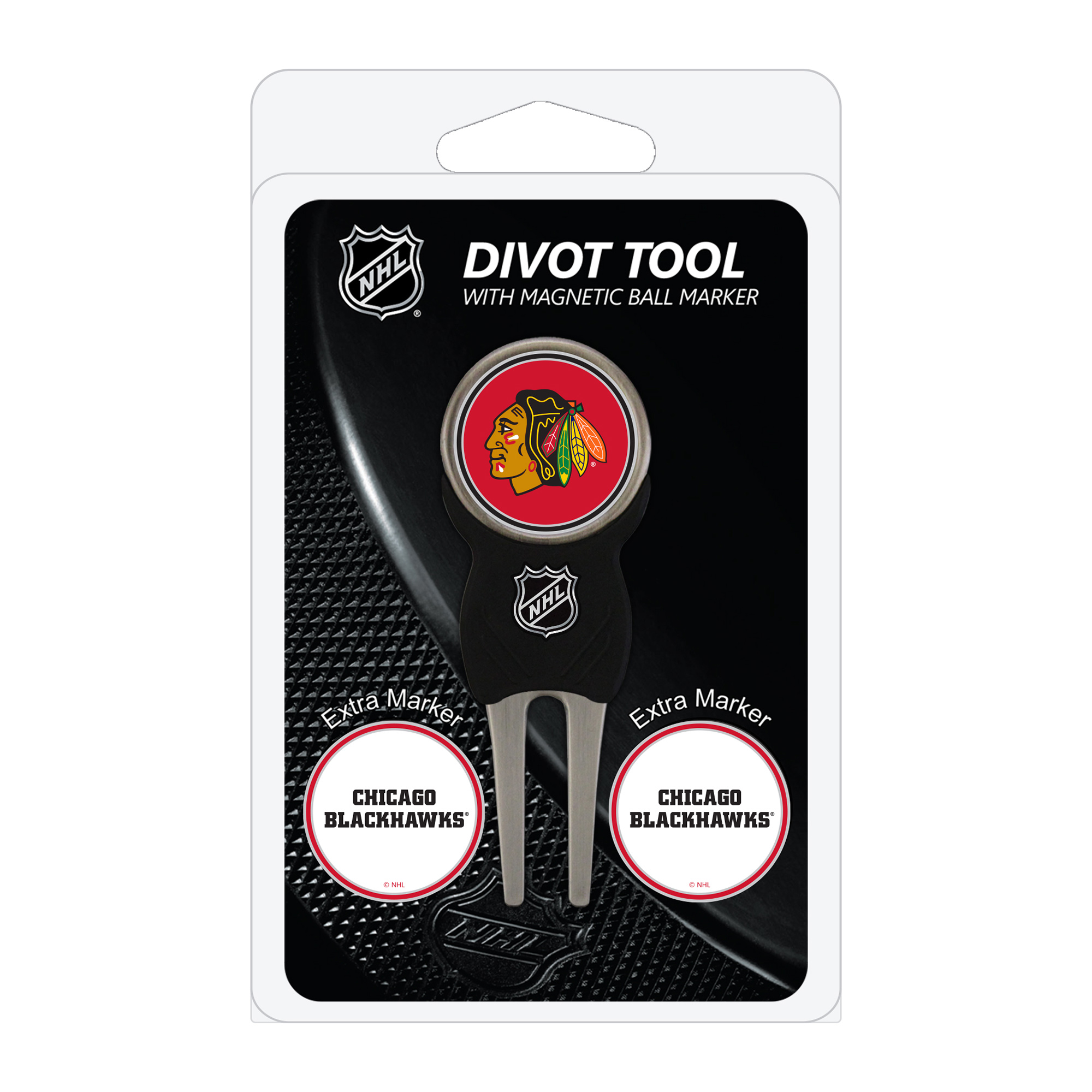 Chicago Blackhawks Golf Divot Tool Pack with 3 Magnetic Markers
