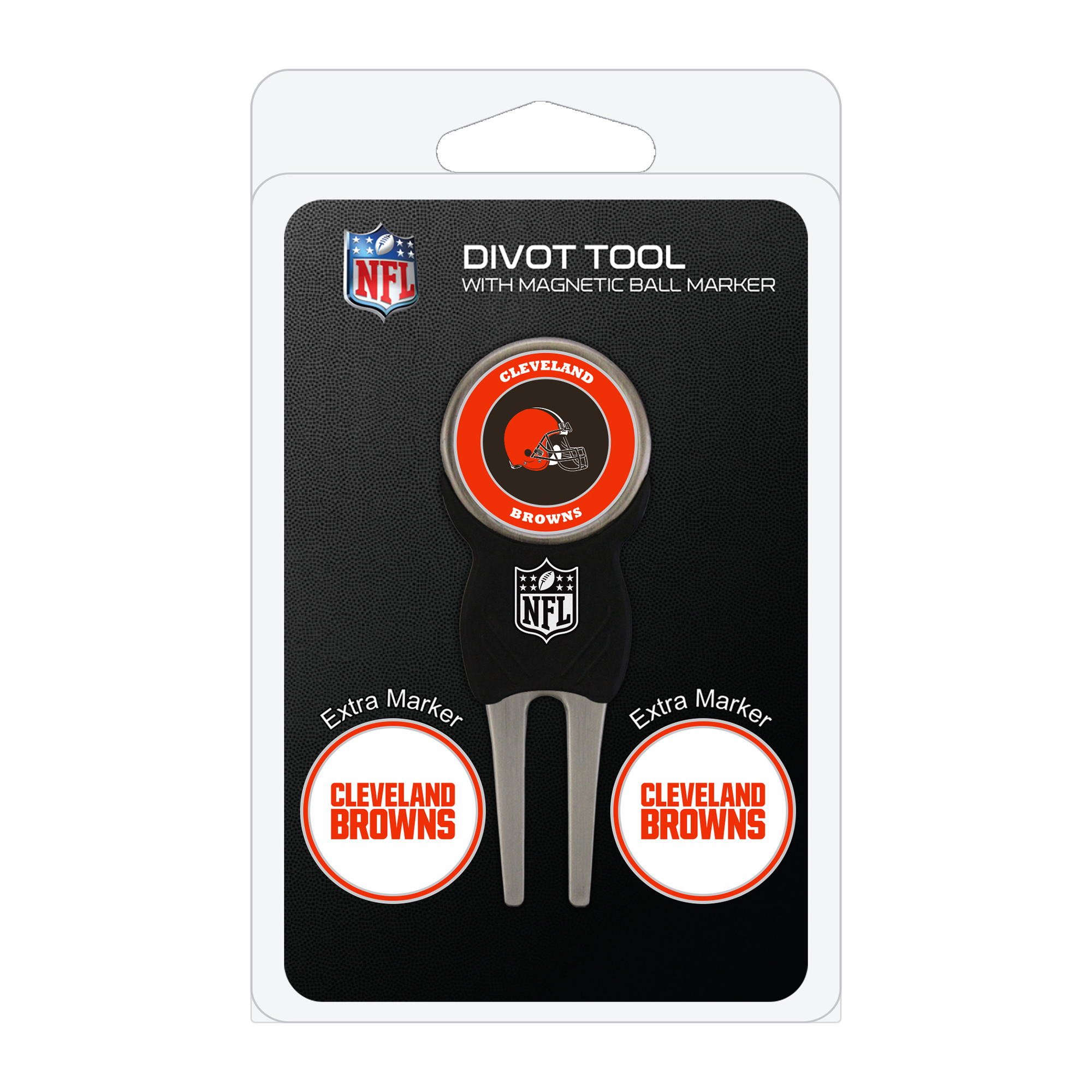 Cleveland Browns Golf Divot Tool Pack with 3 Magnetic Markers Cleveland Browns Golf Divot Tool Pack with 3 Magnetic Markers