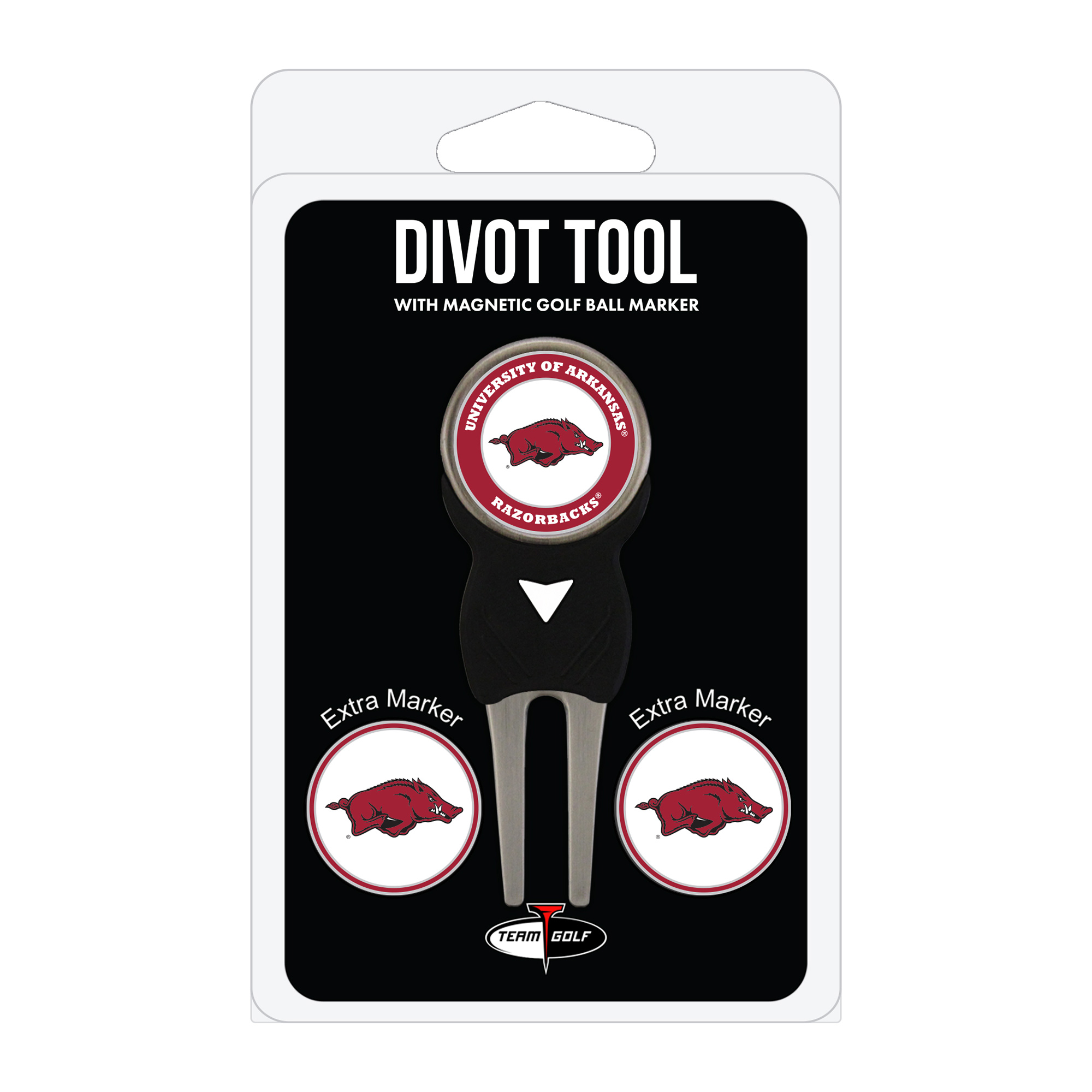 Arkansas Razorbacks Golf Divot Tool Pack with 3 Magnetic Markers