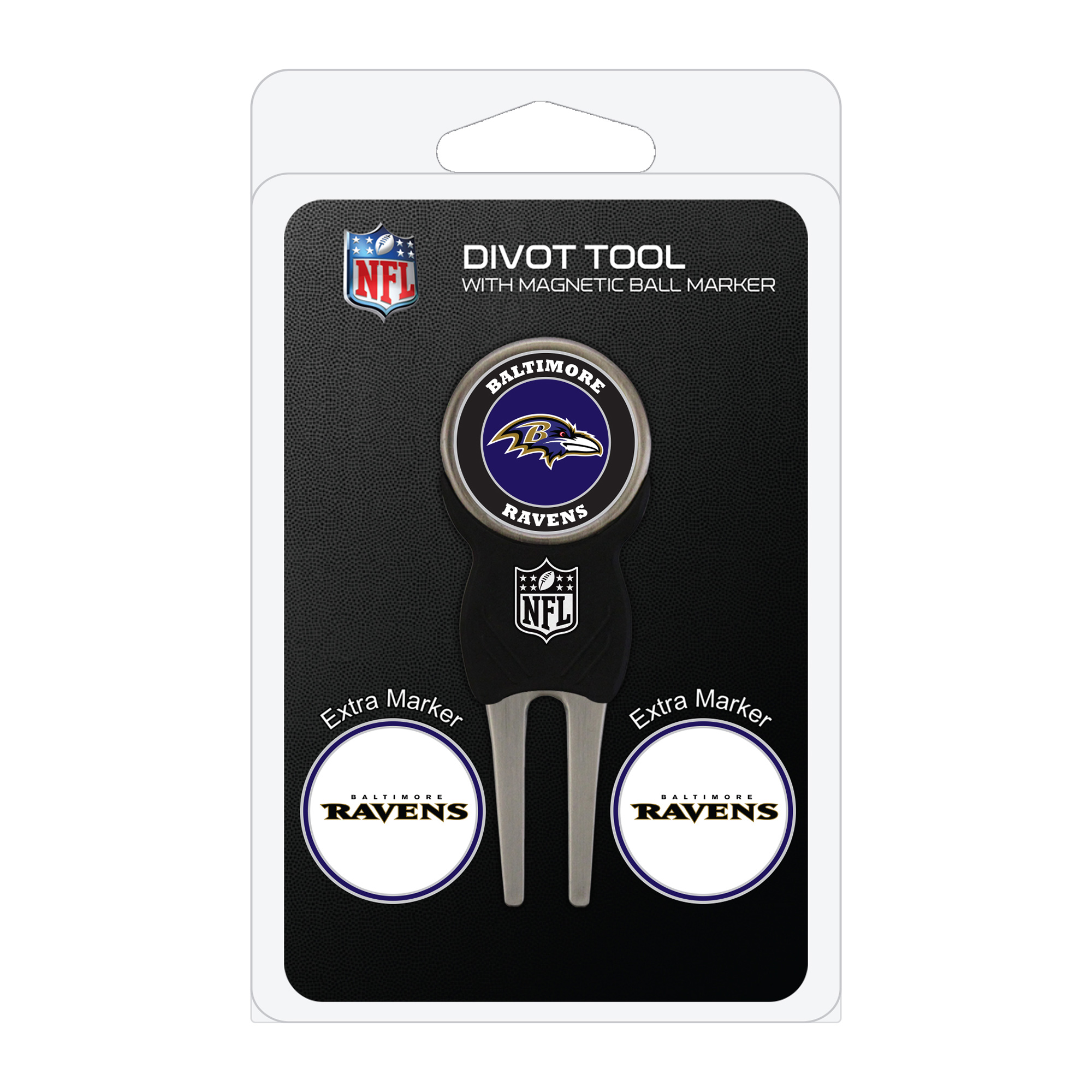 Baltimore Ravens Golf Divot Tool Pack with 3 Magnetic Markers