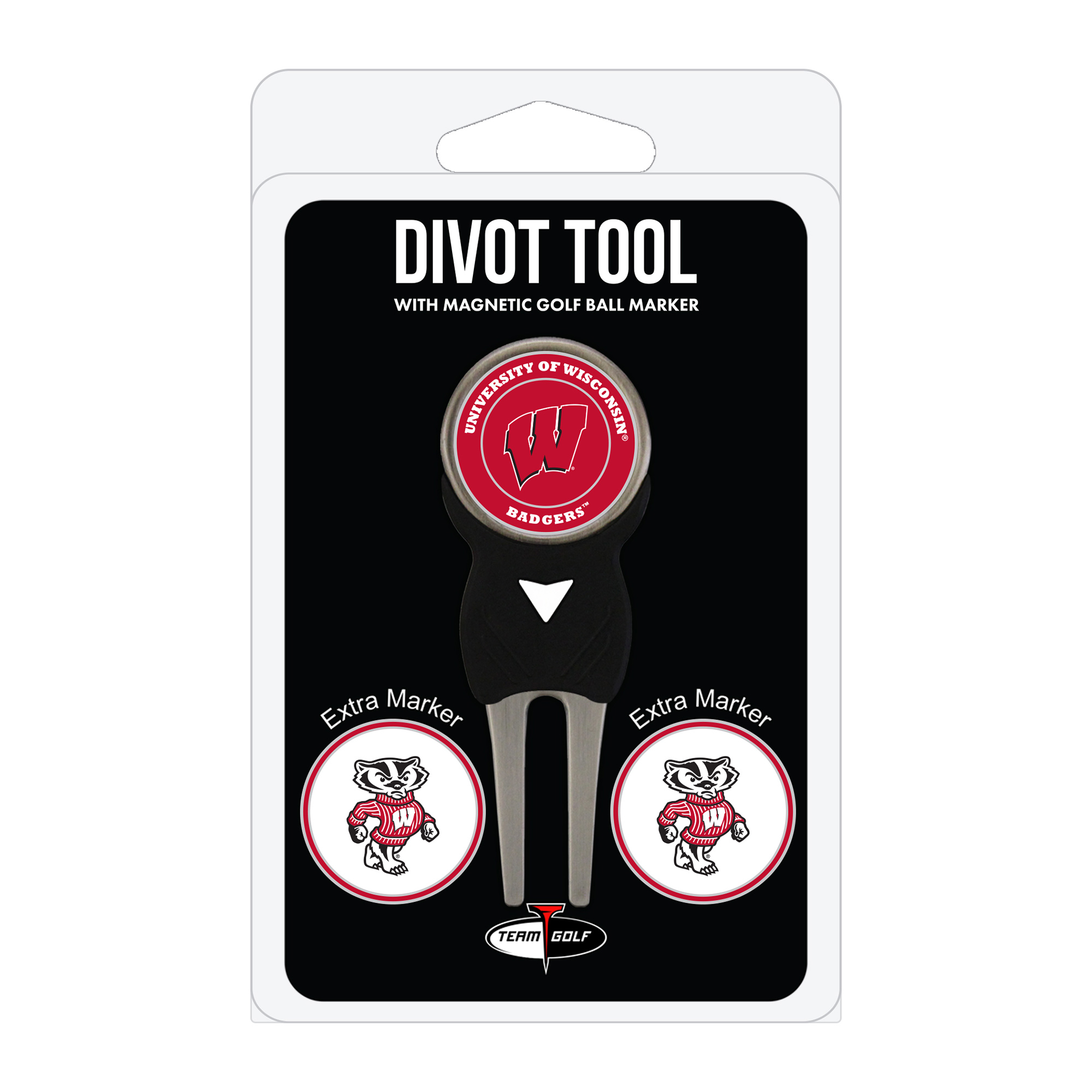 Wisconsin Badgers Golf Divot Tool Pack with 3 Magnetic Markers