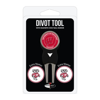 Wisconsin Badgers Golf Divot Tool Pack with 3 Magnetic Markers