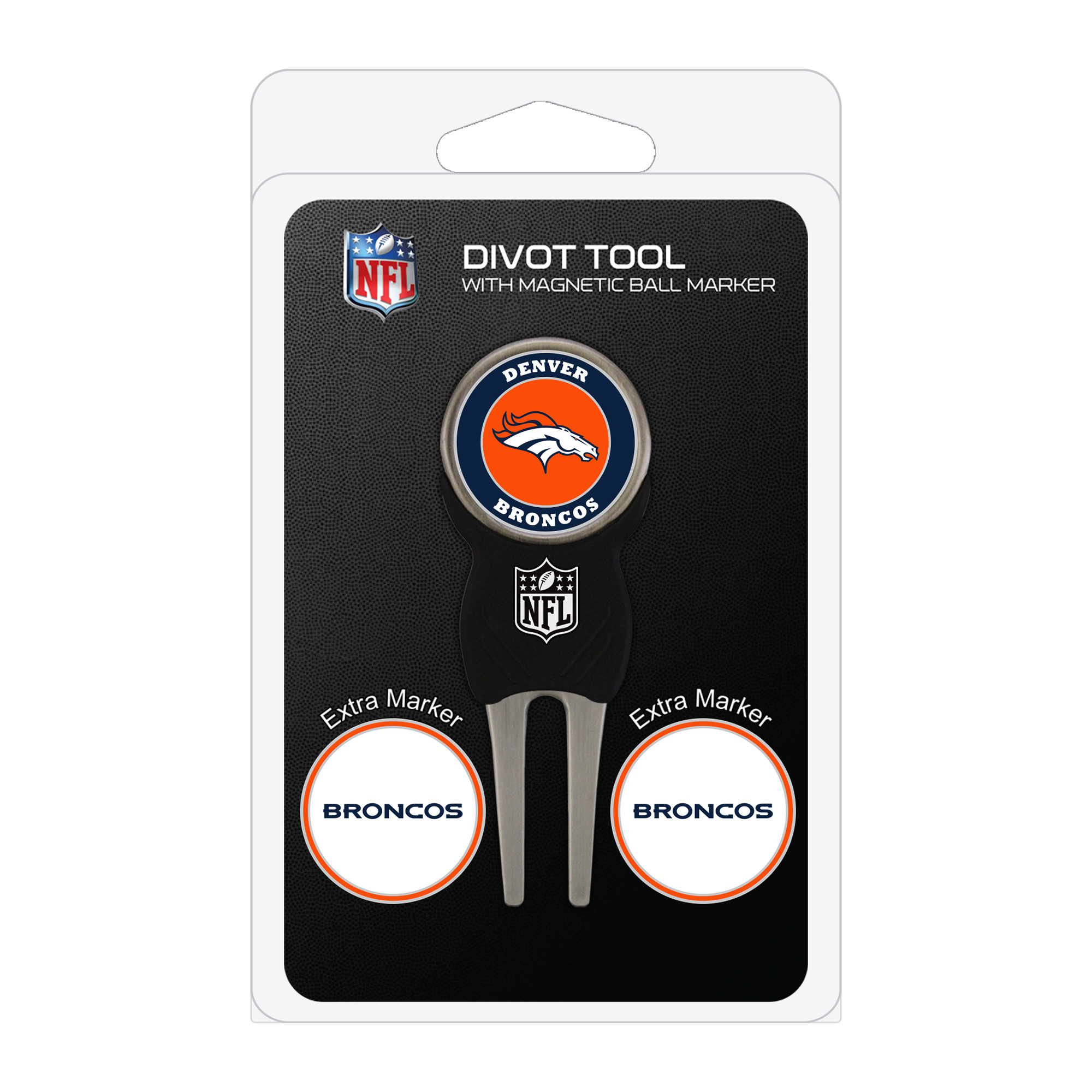 Denver Broncos Golf Divot Tool Pack with 3 Magnetic Markers