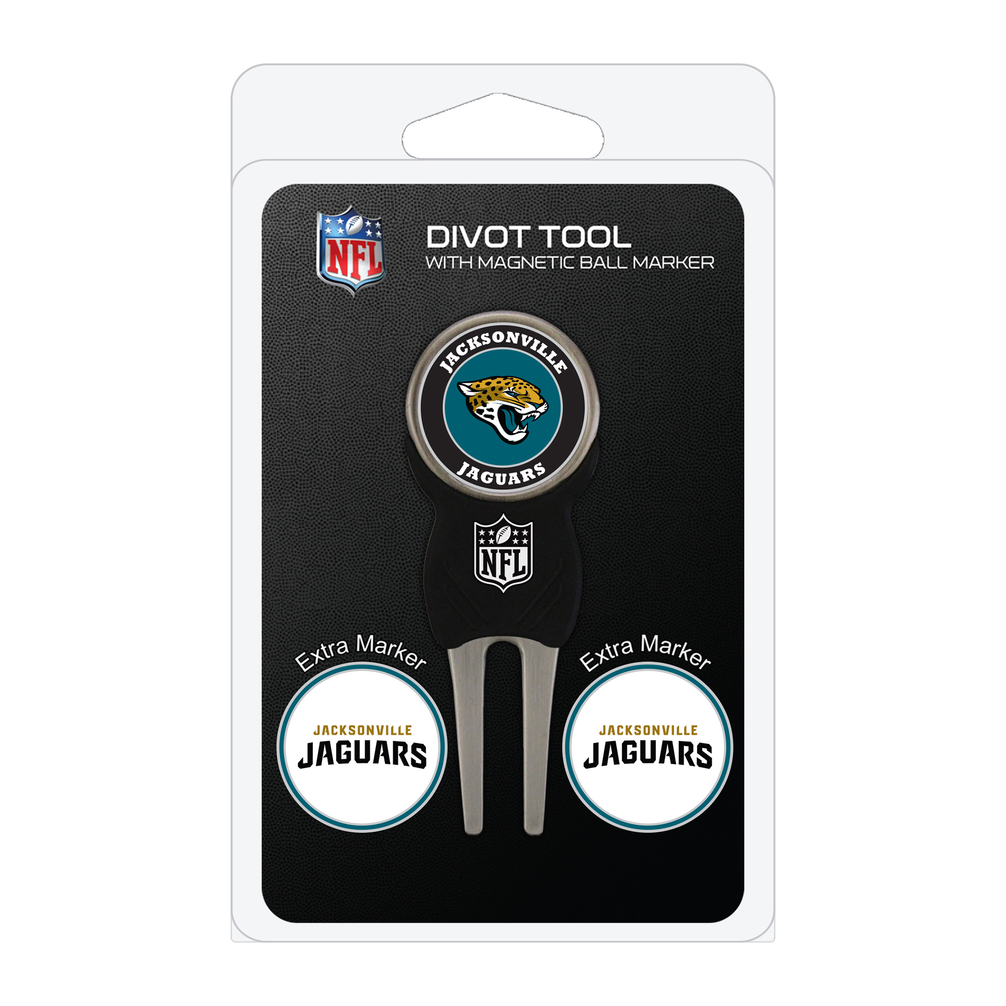 Jacksonville Jaguars Golf Divot Tool Pack with 3 Magnetic Markers