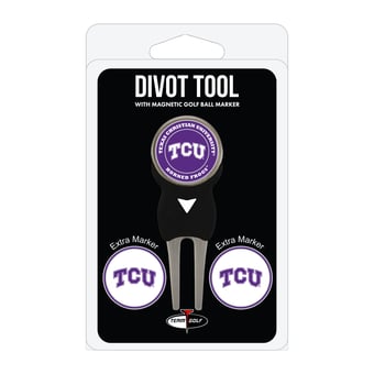 TCU Horned Frogs Golf Divot Tool Pack with 3 Magnetic Markers