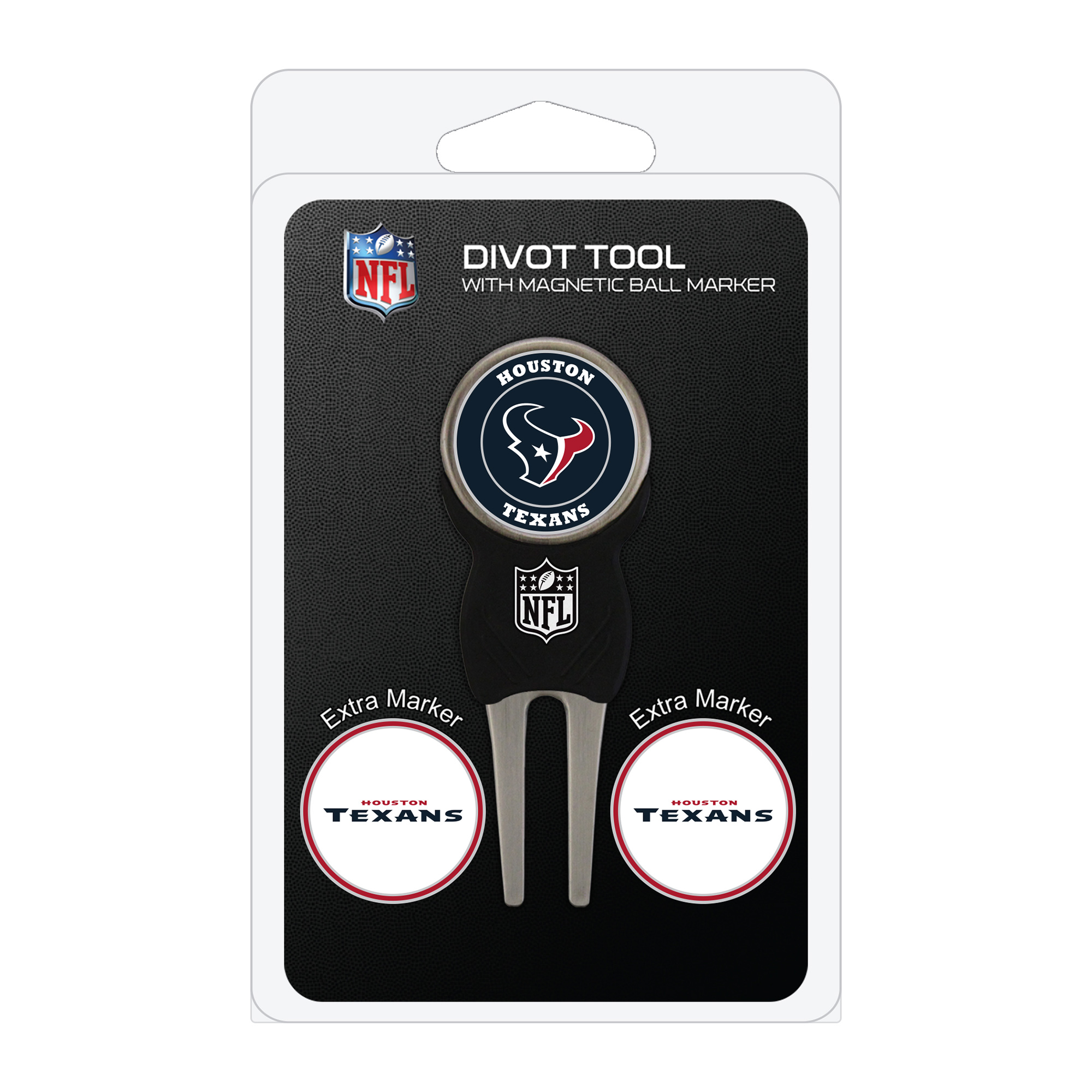 Houston Texans Golf Divot Tool Pack with 3 Magnetic Markers
