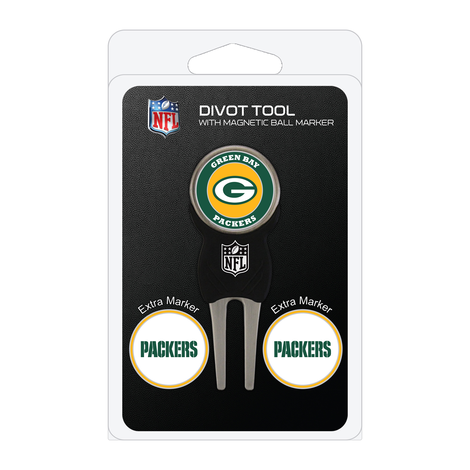 Green Bay Packers Golf Divot Tool Pack with 3 Magnetic Markers