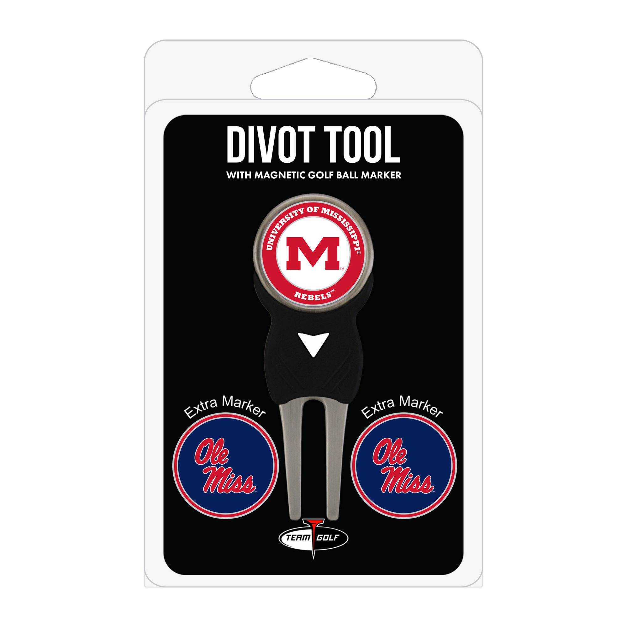 Ole Miss Rebels Golf Divot Tool Pack with 3 Magnetic Markers