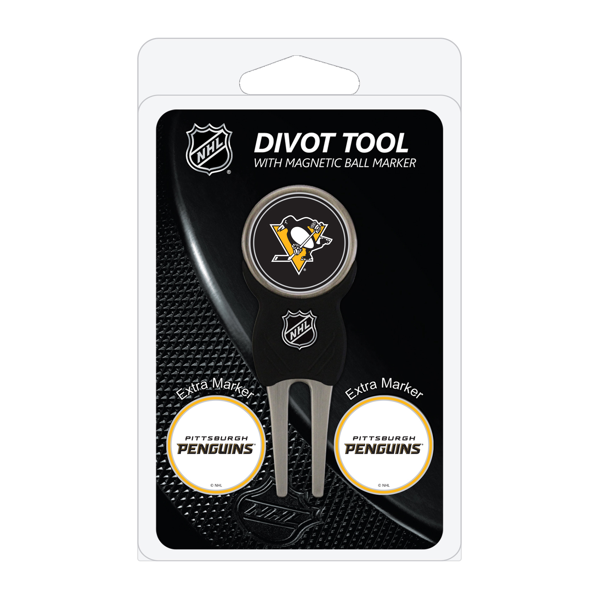 Pittsburgh Penguins Golf Divot Tool Pack with 3 Magnetic Markers