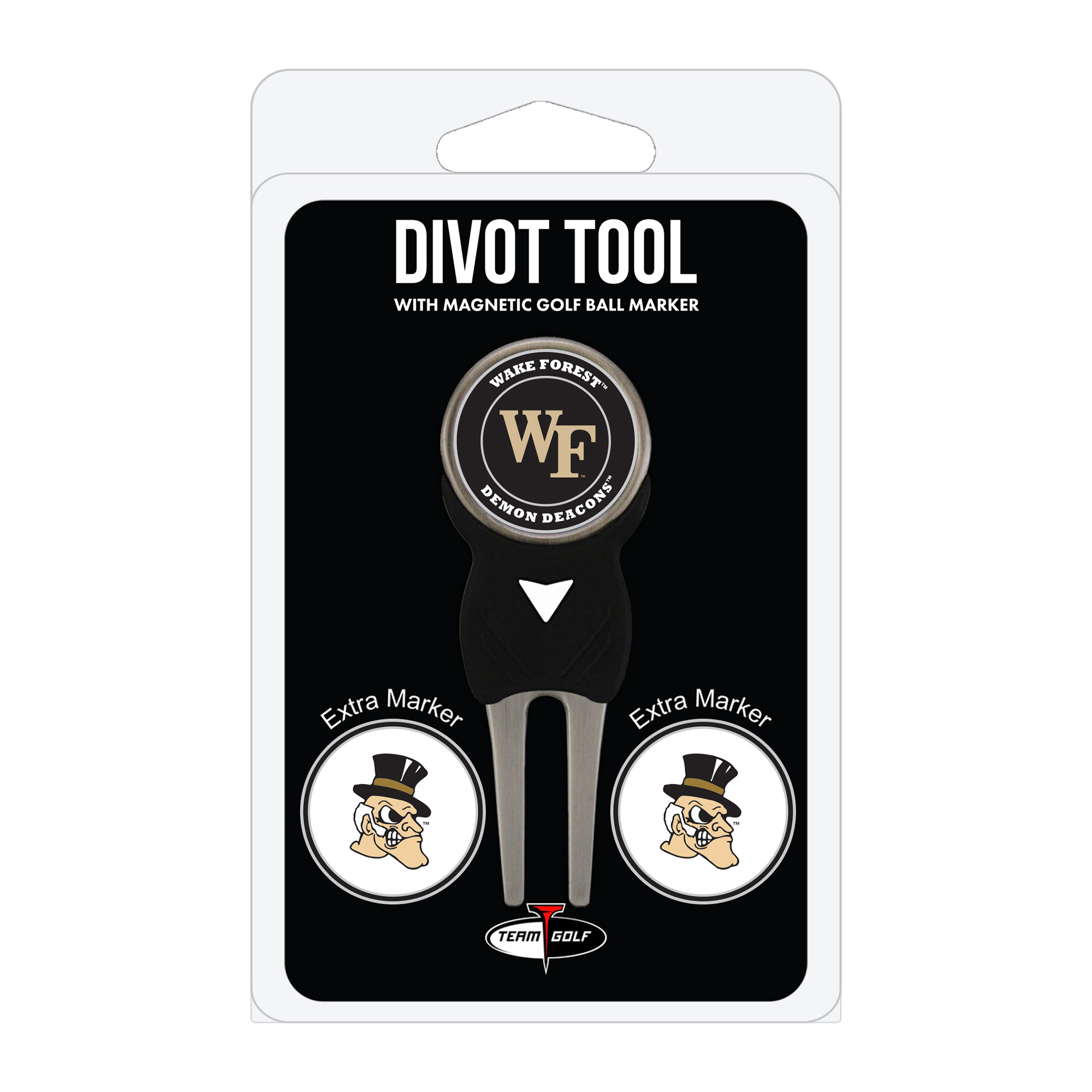 Wake Forest Demon Deacons Golf Divot Tool Pack with 3 Magnetic Markers Wake Forest Demon Deacons Golf Divot Tool Pack with 3 Magnetic Markers