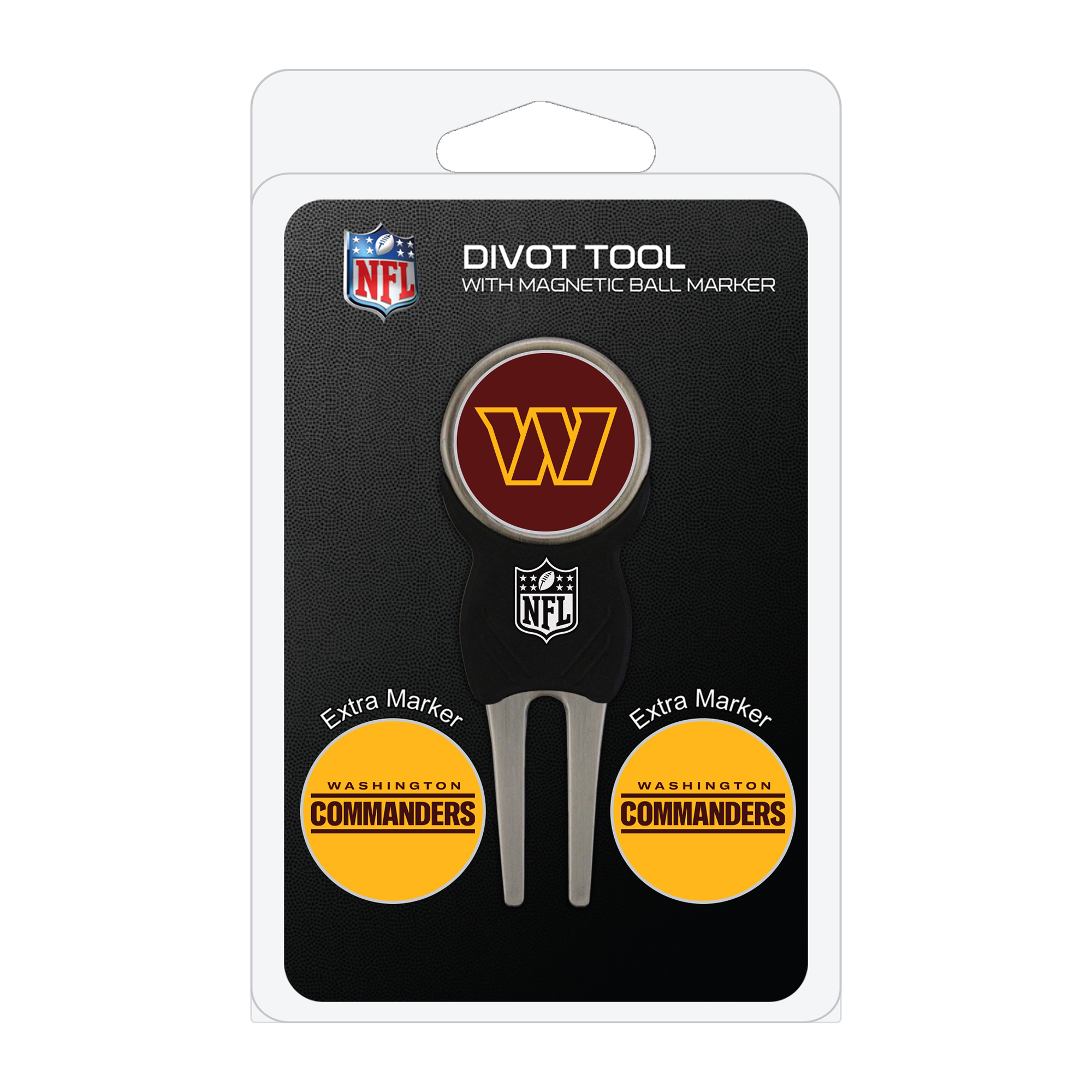 Washington Commanders Golf Divot Tool Pack with 3 Magnetic Markers