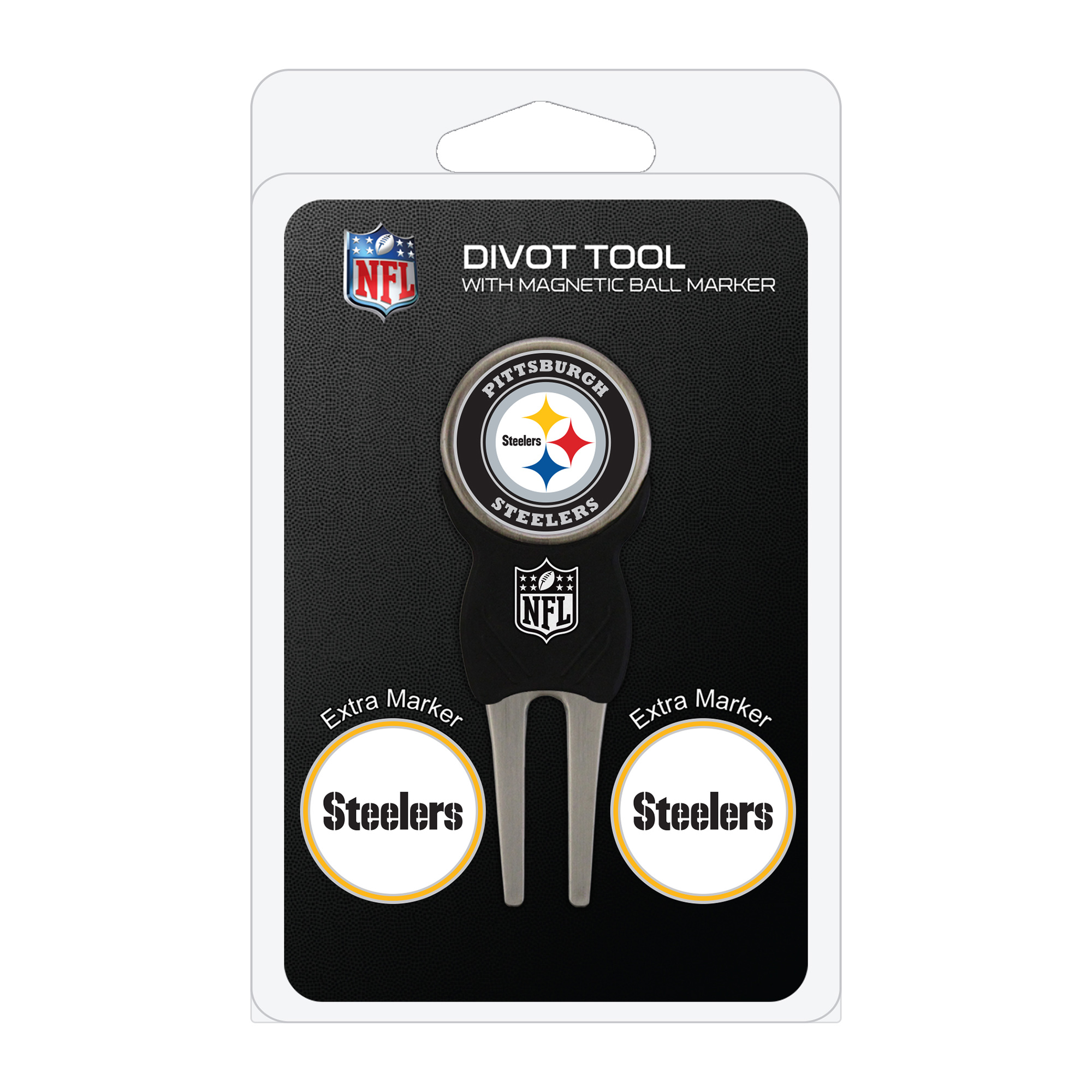 Pittsburgh Steelers Golf Divot Tool Pack with 3 Magnetic Markers