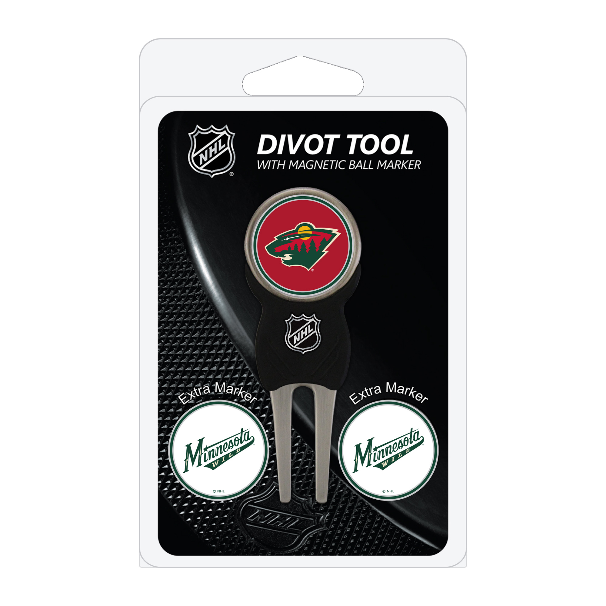 Minnesota Wild Golf Divot Tool Pack with 3 Magnetic Markers