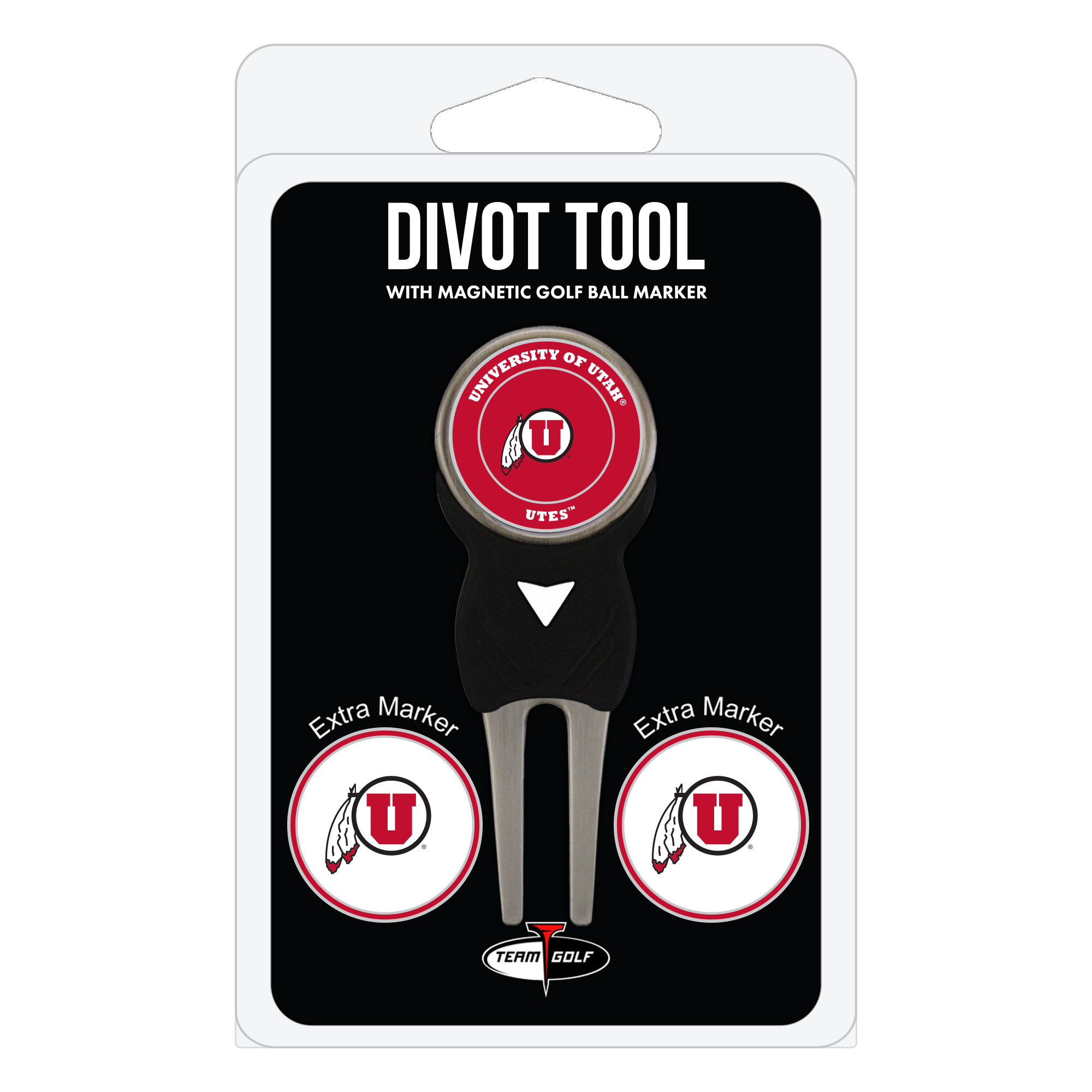 Utah Utes Golf Divot Tool Pack with 3 Magnetic Markers
