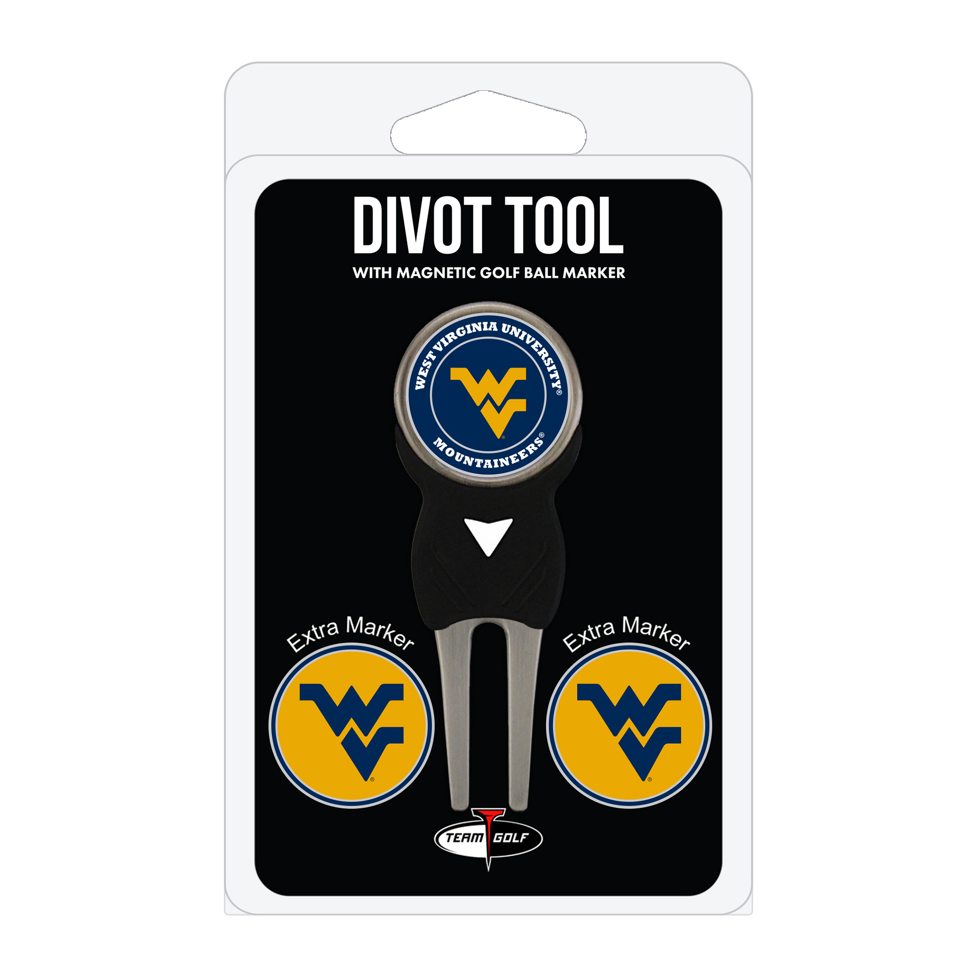 West Virginia Mountaineers Golf Divot Tool Pack with 3 Magnetic Markers