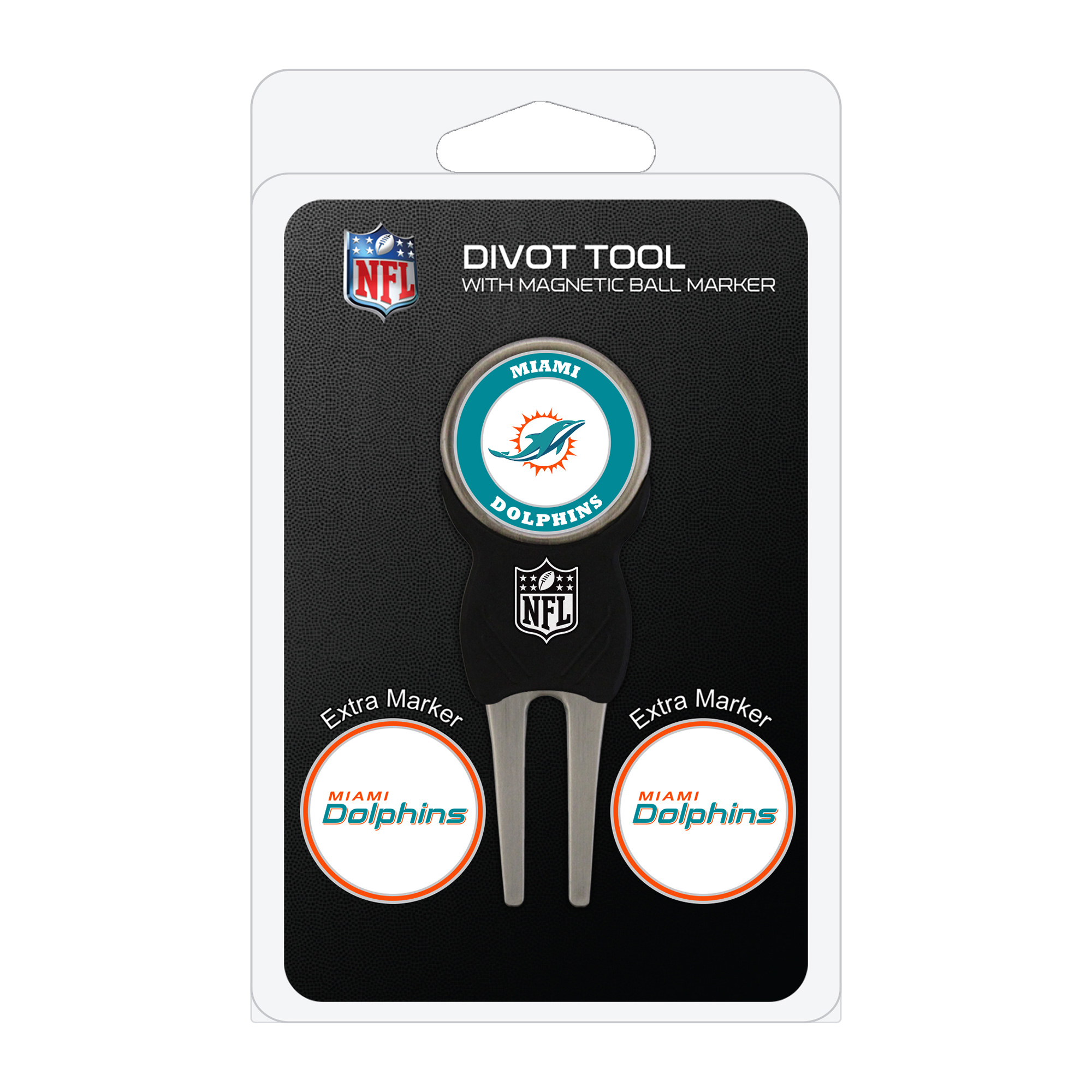 Miami Dolphins Golf Divot Tool Pack with 3 Magnetic Markers