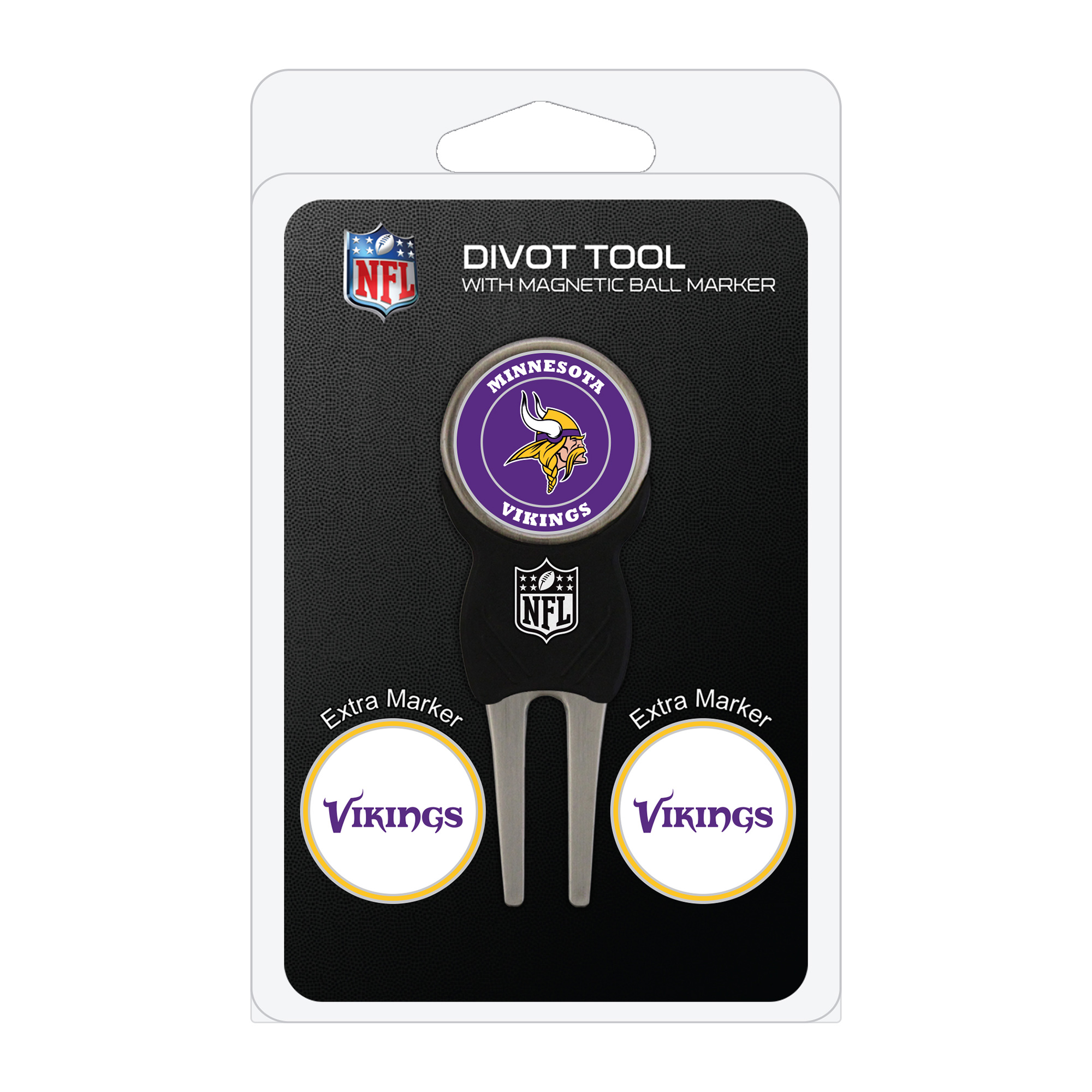 Minnesota Vikings Golf Divot Tool Pack with 3 Magnetic Markers