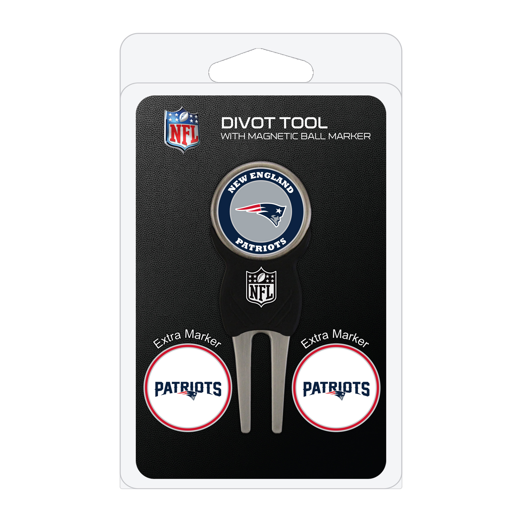 New England Patriots Golf Divot Tool Pack with 3 Magnetic Markers