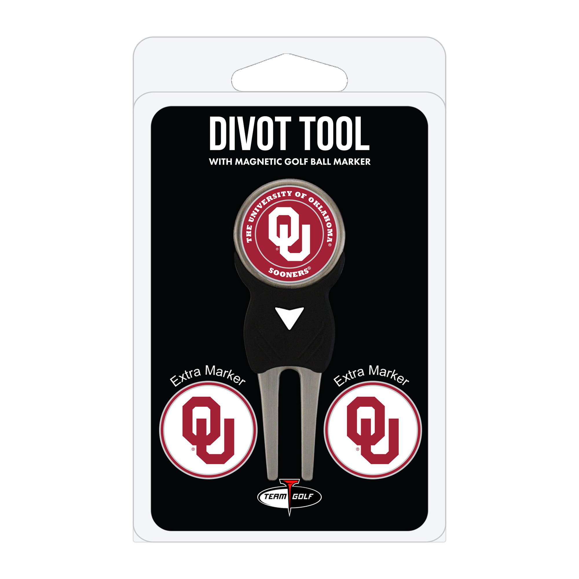 Oklahoma Sooners Golf Divot Tool Pack with 3 Magnetic Markers
