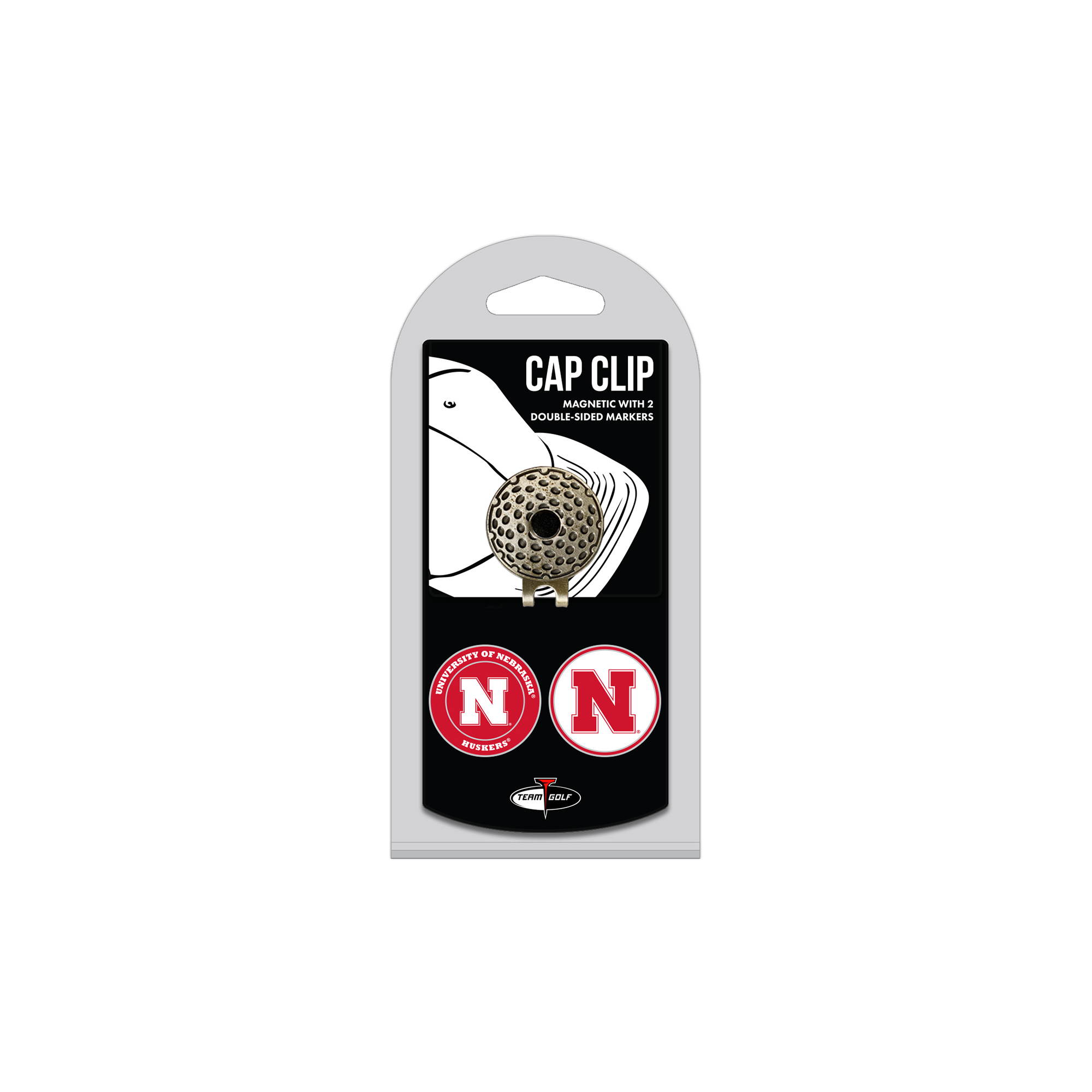 Nebraska Huskers Cap Clip with 2 Magnetic Markers Set