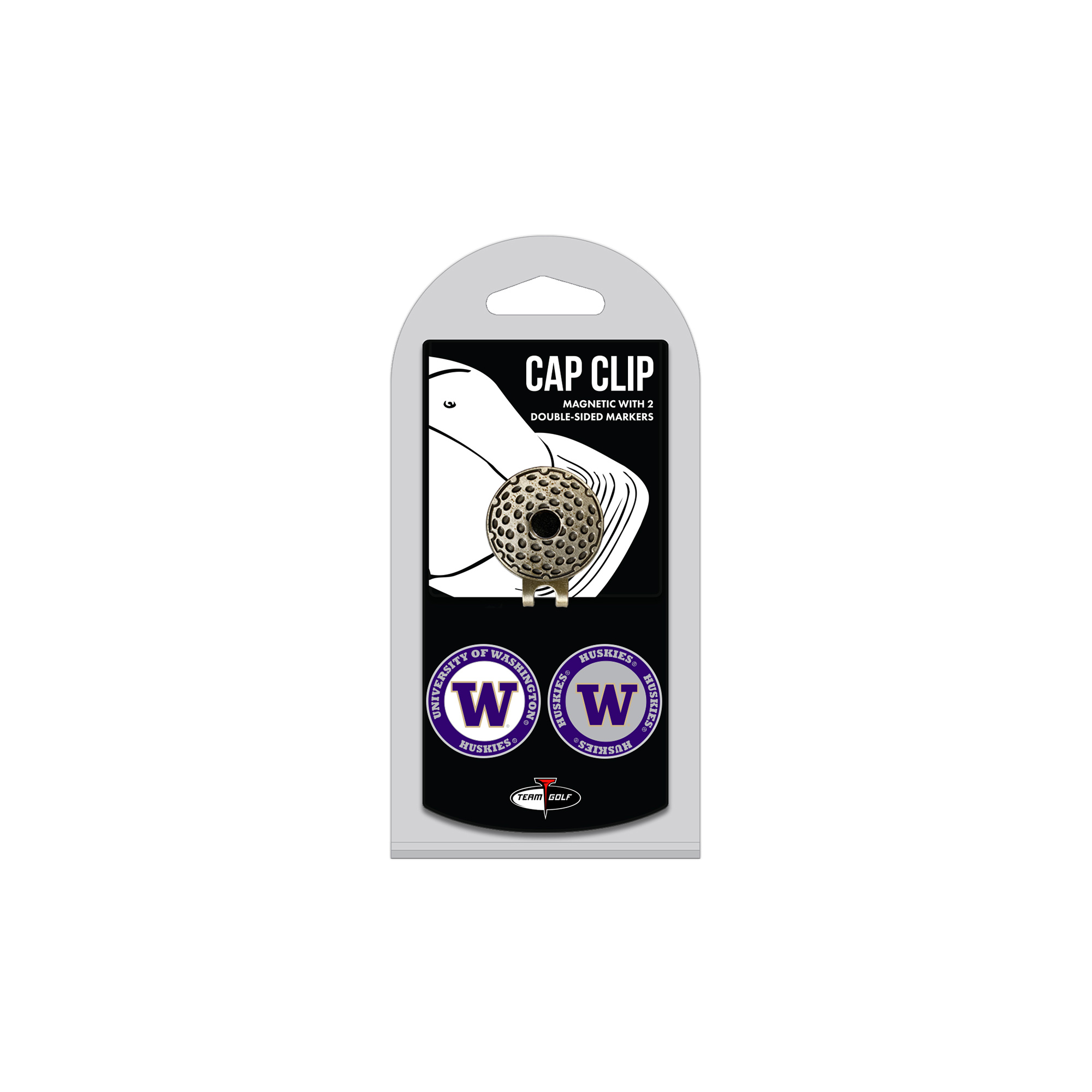 Washington Huskies Cap Clip with 2 Magnetic Markers Set