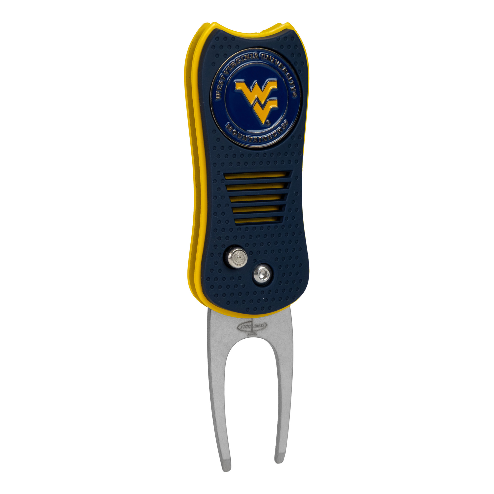 West Virginia Mountaineers Switchblade Divot Tool With Magnetic Ball Marker