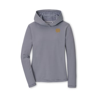 Women's Peter Millar Navy Notre Dame Fighting Irish Pine Sugar Stripe Performance Hoodie