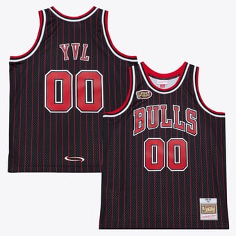 Men's Mitchell & Ness x Playboi Carti Black Chicago Bulls 1995-96 Swingman Jersey