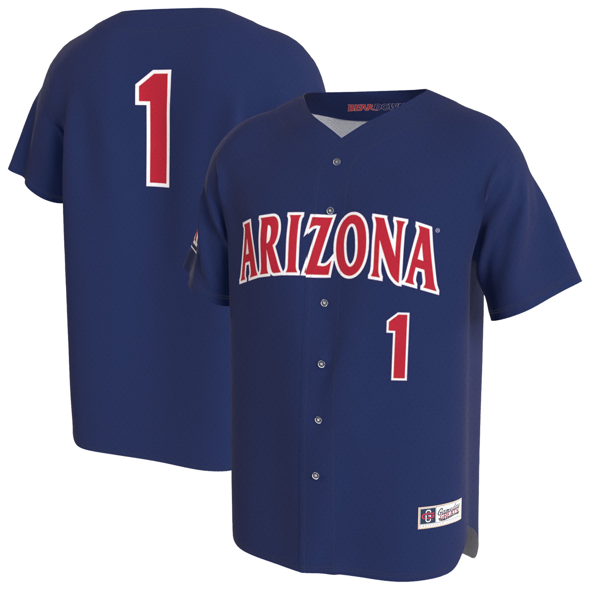 Unisex GameDay Greats Navy Arizona Wildcats Lightweight Collegiate Baseball Fashion Jersey
