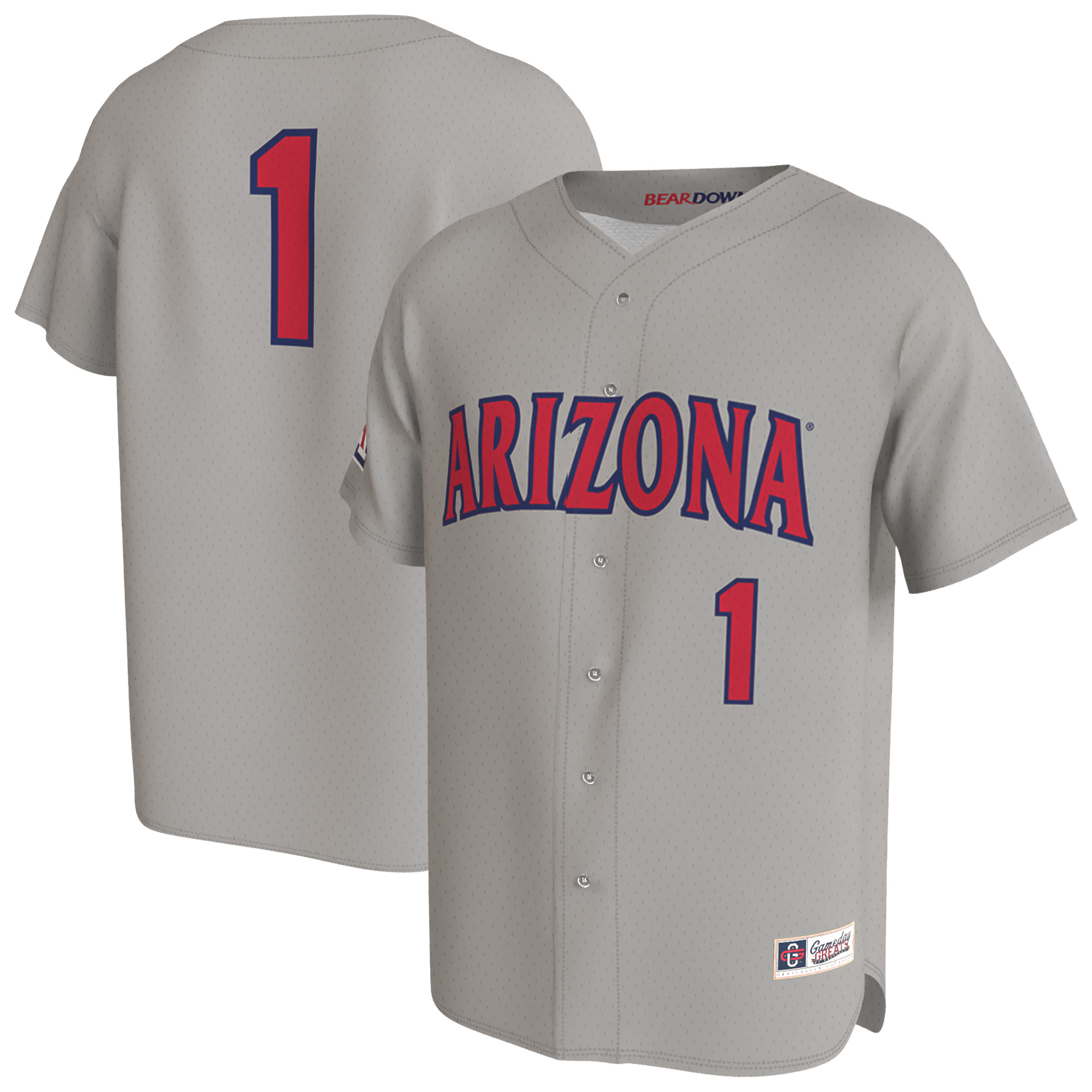 Youth GameDay Greats Gray Arizona Wildcats Lightweight Collegiate Baseball Fashion Jersey