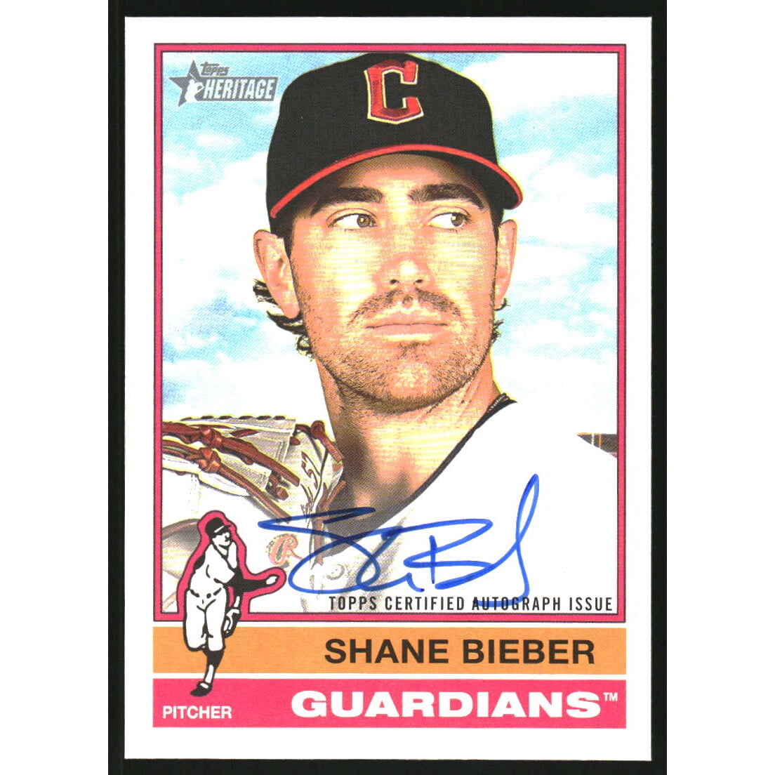 2025 Topps Heritage Real One Autographs #ROASBI Shane Bieber