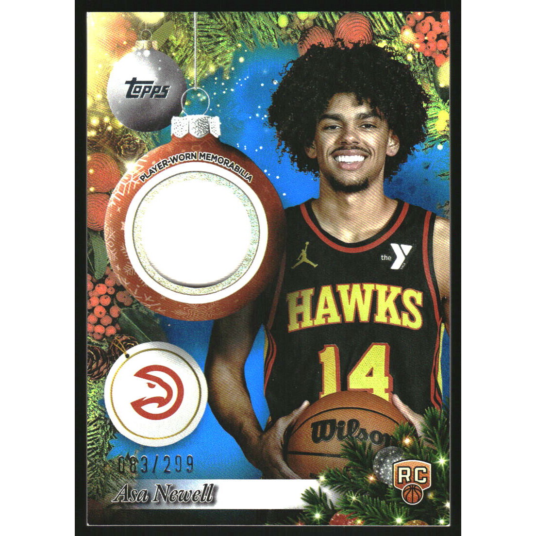 2025-26 Topps Holiday Relics Blue Metallic Glitter #PRAN Asa Newell 2025-26 Topps Holiday Relics Blue Metallic Glitter #PRAN Asa Newell